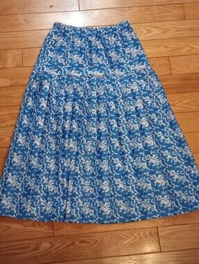 Drop Waist Pleated Midi Skirt